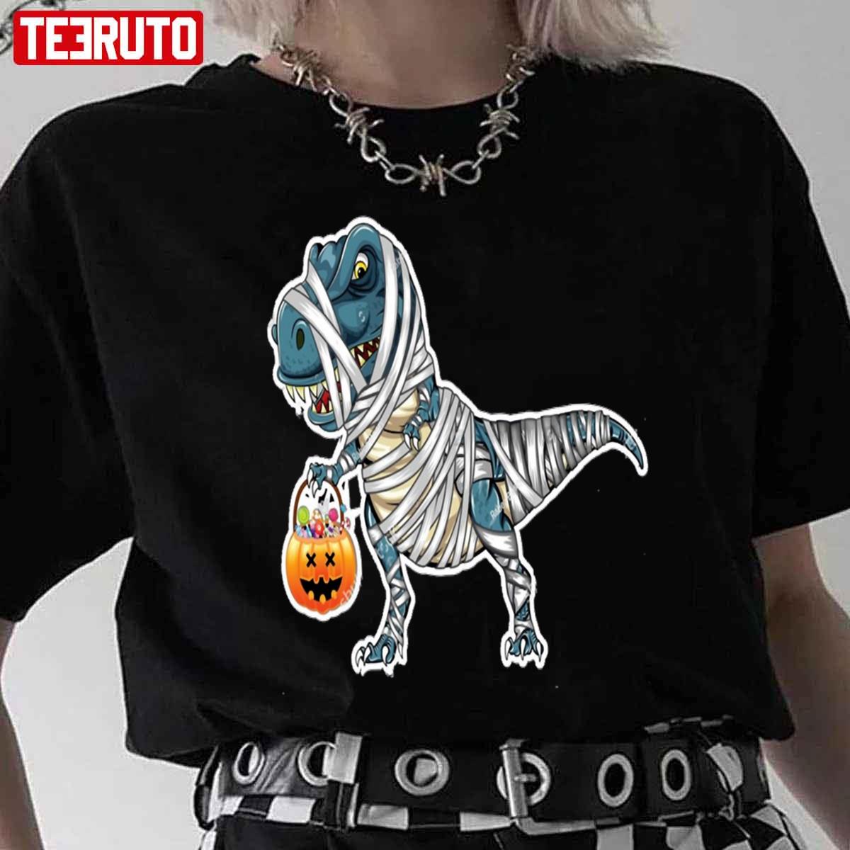 Halloween Dinosaur T-Rex Mummy Pumpkin Unisex T-Shirt