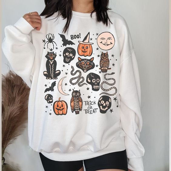 Halloween Doodles Vintage Sweatshirt