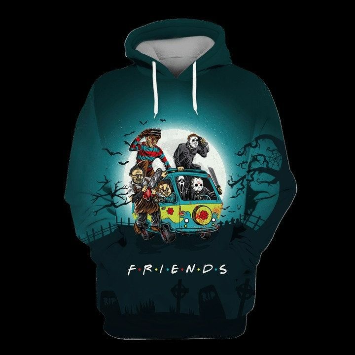 Halloween Horror Killer Big Moon Full Printed 3D Hoodie