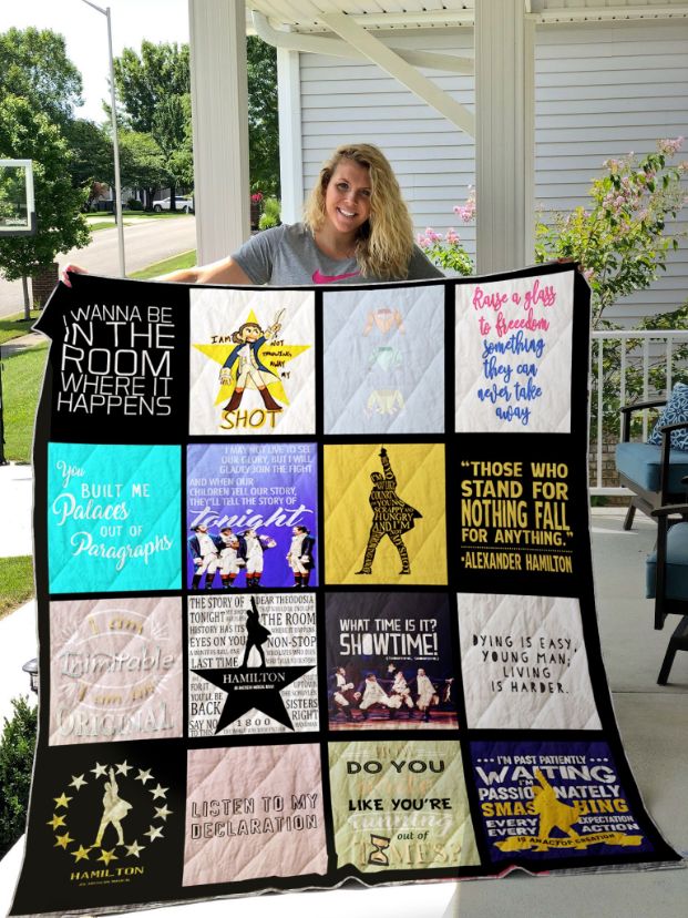 Hamilton Quote Designs Collection Quilt Blanket Teeruto