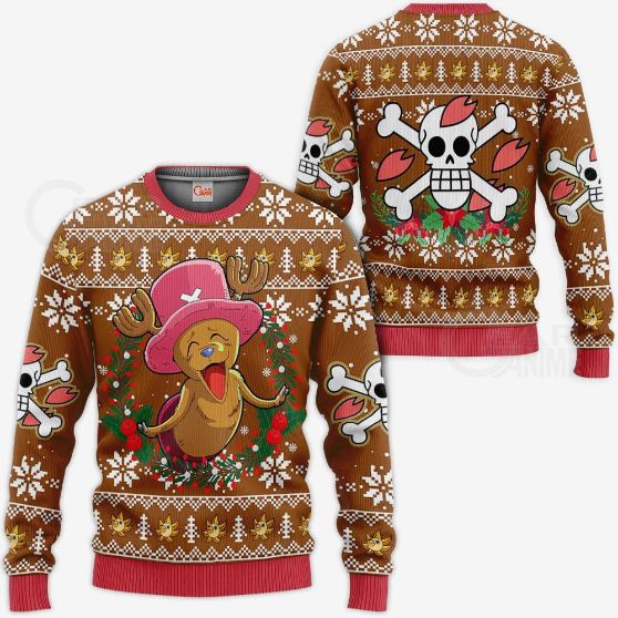 Happy Chopper Ugly Christmas One Piece Anime Xmas Knitted Sweater