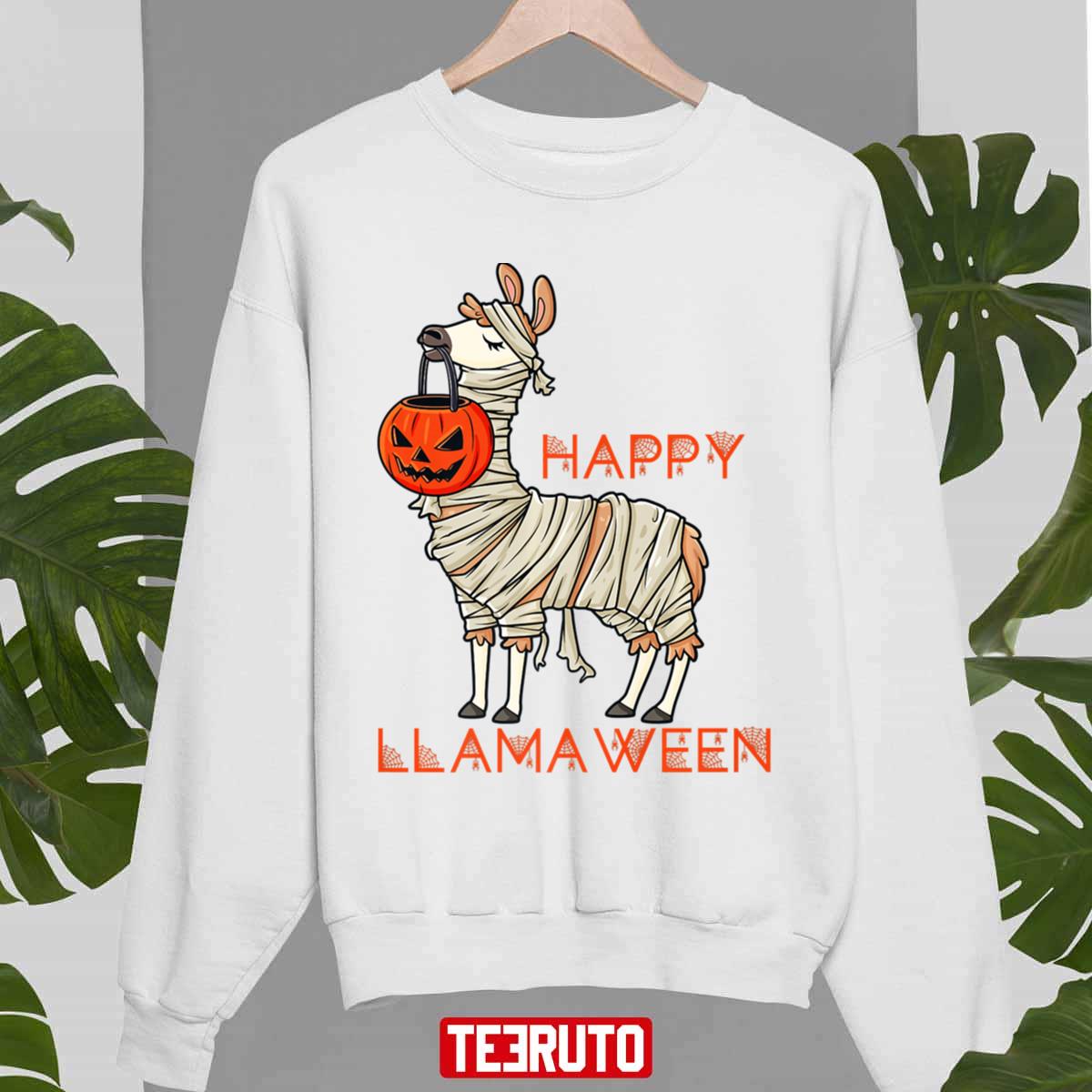 Happy Llamaween Halloween Llama Mummy Unisex Sweatshirt