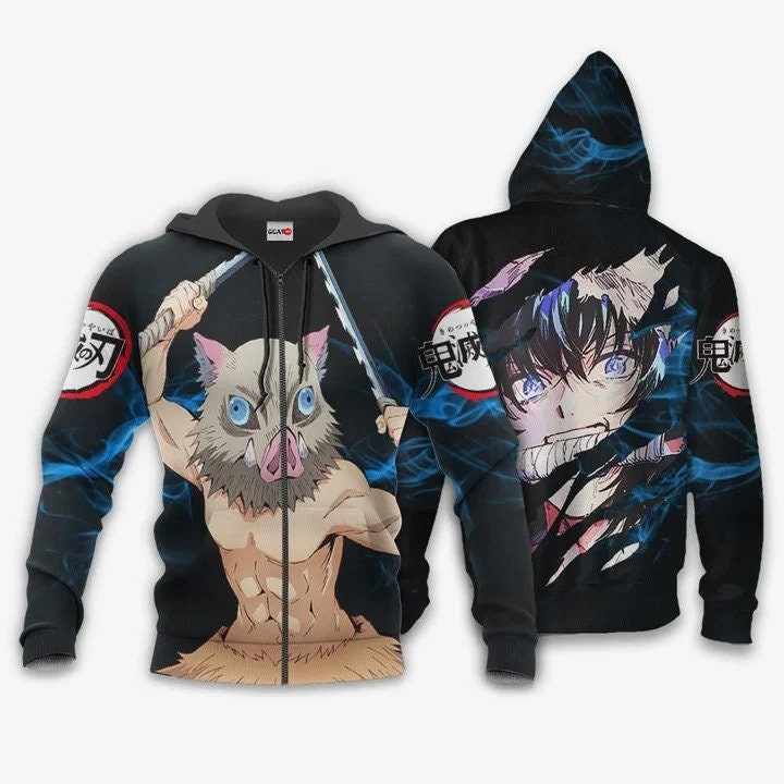 Hashibira Inosuke 3D All Over Printed Kimetsu Anime s AOP Unisex Hoodie