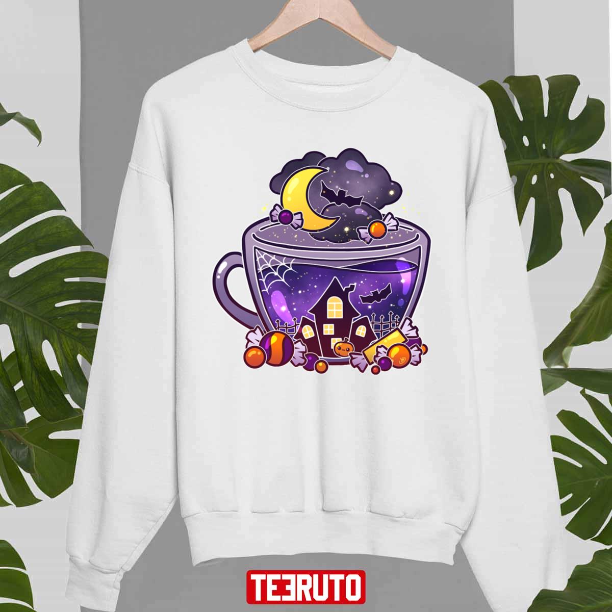 Haunted Halloween Purple Spooky Tea Unisex Sweatshirt
