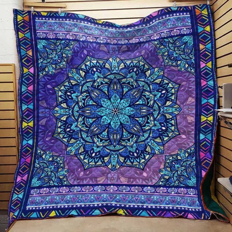 Hippie Flower Pattern Hippie Quilt Blanket - Teeruto