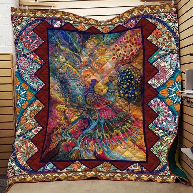 Hippie Peacock Hippie Quilt Blanket