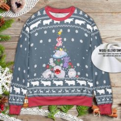Hippo Christmas Tree 2022 Ugly Wool Knitted Xmas Matching Sweater