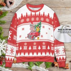 Hippo Merry Christmas Ugly Wool Knitted Xmas Matching Sweater