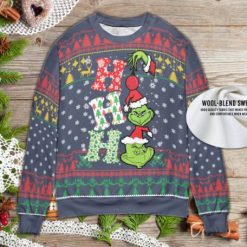Ho Ho Ho Grinch Unique Gift For Xmas Unisex  Ugly Wool Knitted Xmas Matching Sweater