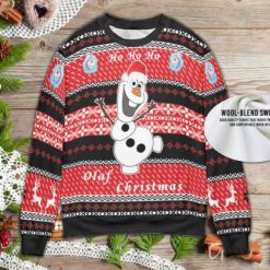 Ho Ho Ho Olaf Frozen Cartoon Character Ugly Wool Knitted Xmas Matching Sweater