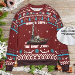 Hooper Drives The Boat Chief 2022 Christmas Ugly Wool Knitted Xmas Matching Sweater