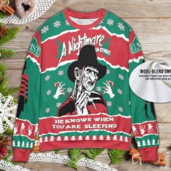 Horror Christmas Elmst The Night Christmas Holiday Ugly Wool Knitted Xmas Matching Sweater