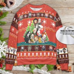 Horror Friends Killers Ugly Wool Knitted Xmas Matching Sweater