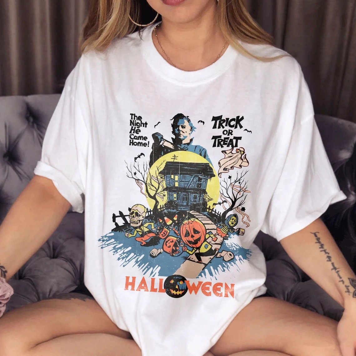 Horror Movie Characters Michael Myer Halloween Tee Shirt