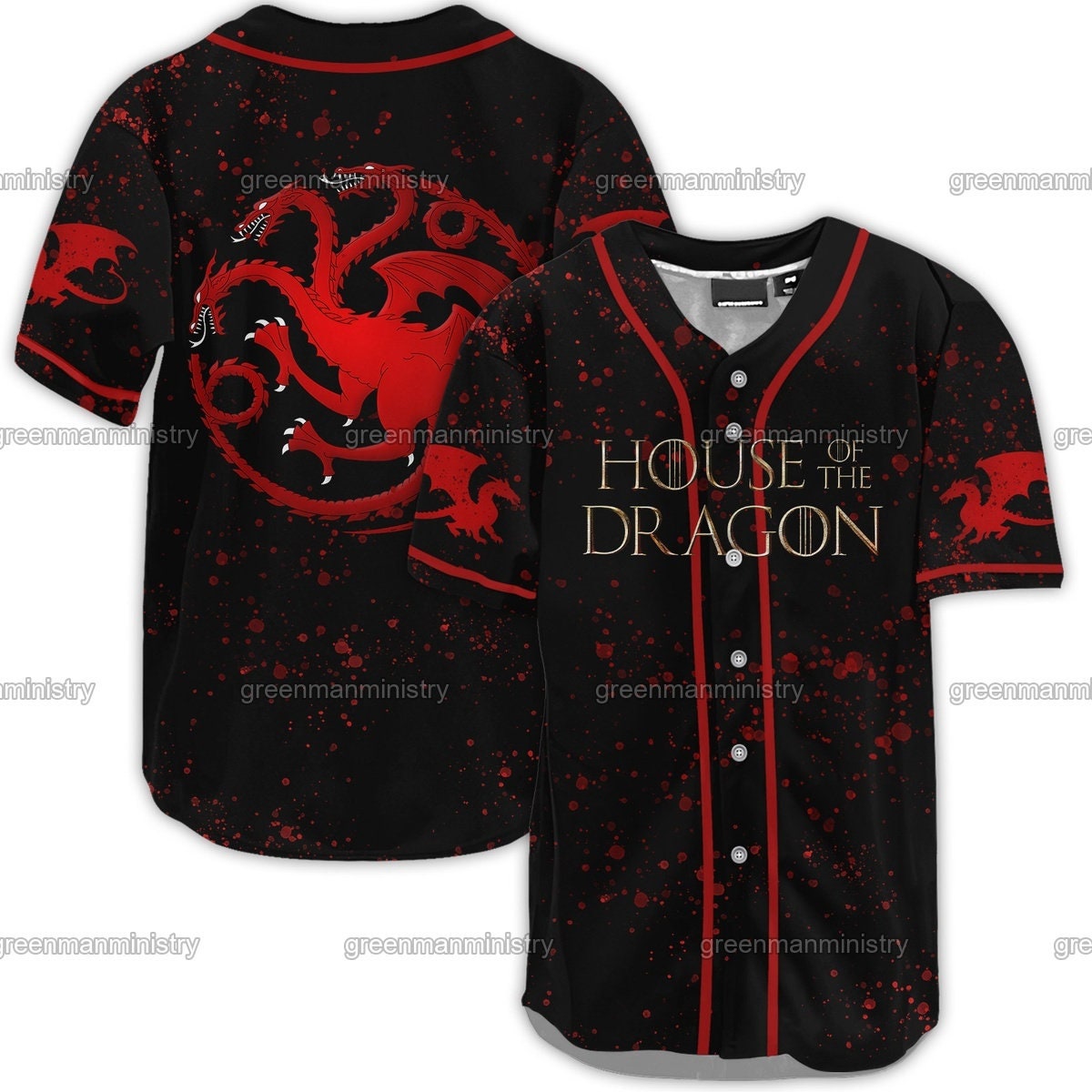 House Of Dragon Baseball Jersey Logo Dragons Lovers Game Of Thrones Sport Shirt