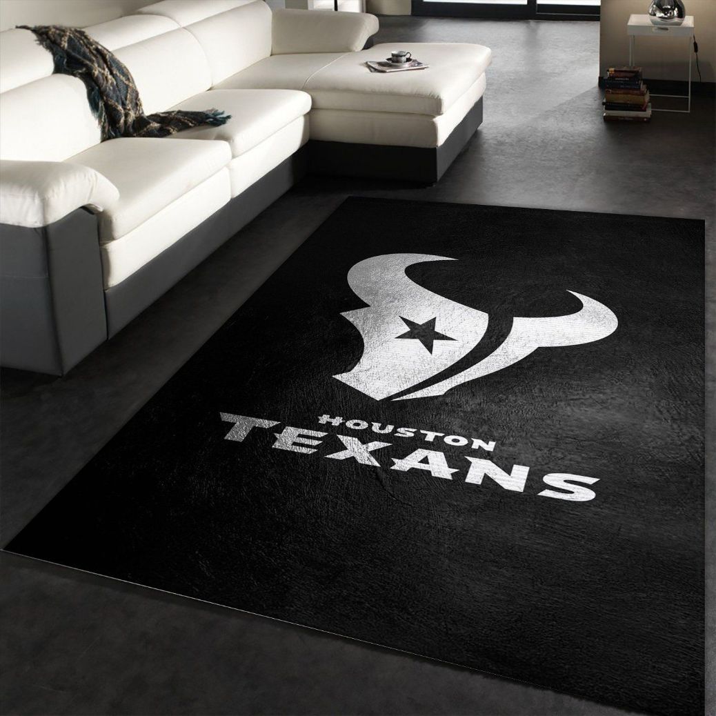 Houston Texans Silver NFL Area Rug, Living room and bedroom Rug, Christmas Gift US Decor