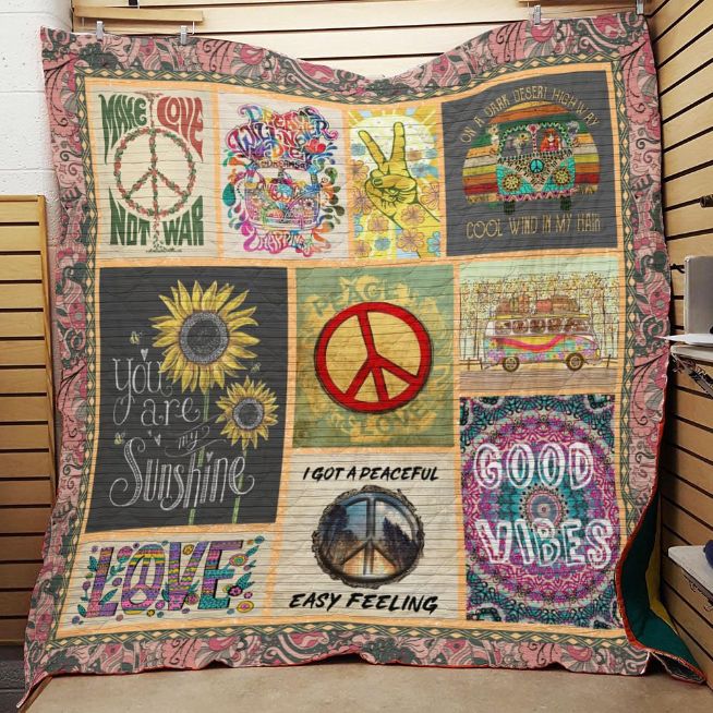 I Got A Peaceful Easy Feeling Hippie Quilt Blanket - Teeruto