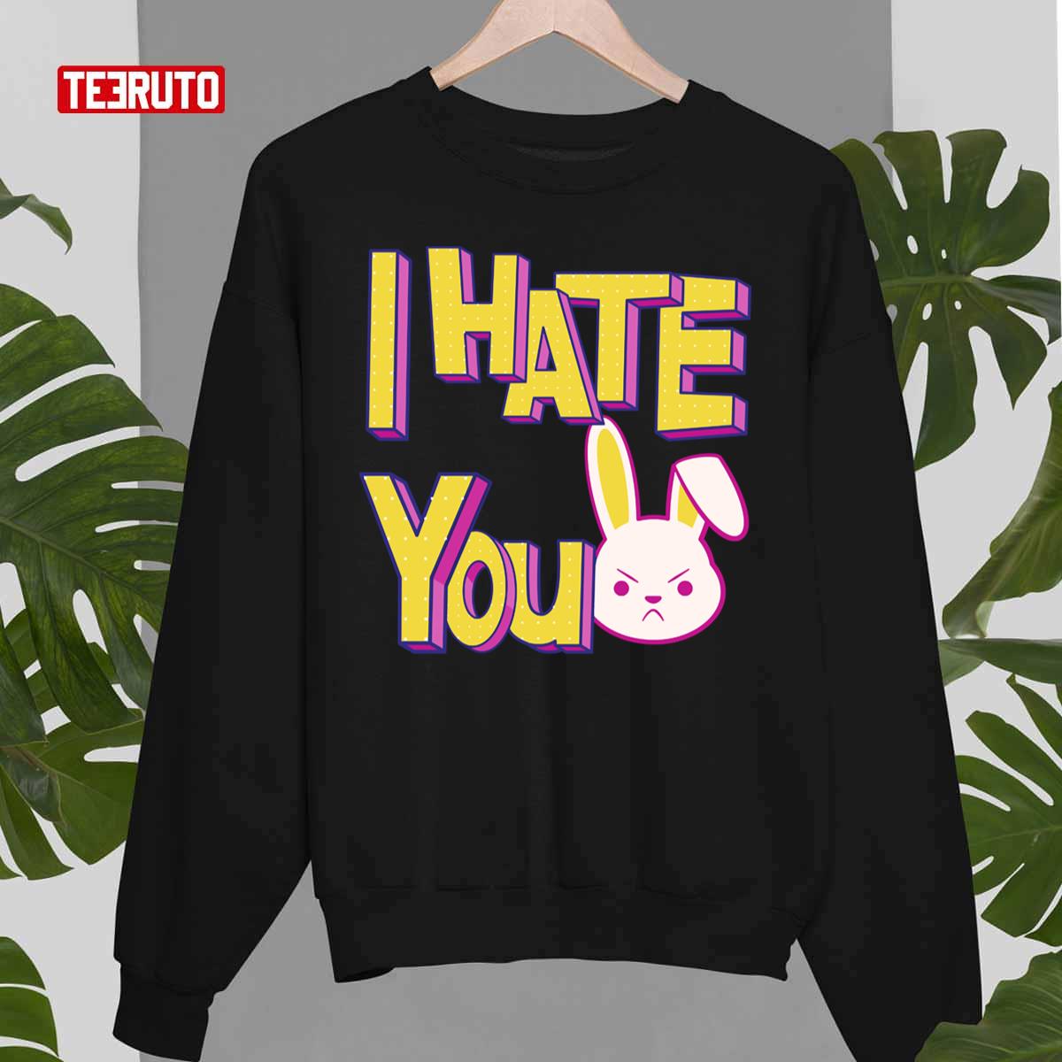 I Hate You Emoji Grumpy Bunny Unisex Sweatshirt
