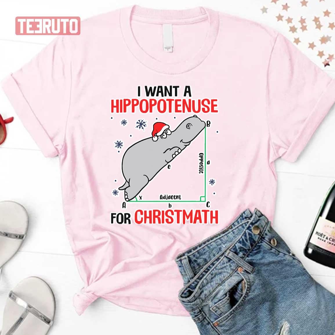 I Want A Hippopotenuse Christmath Unisex Sweatshirt