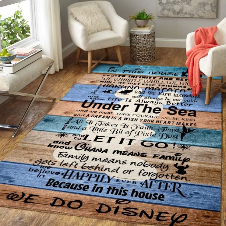In This House We Go To Infinity And Beyond We Do Disney Living Room Area Rug Carpet, Bedroom Rug,  Family Gift US Decor