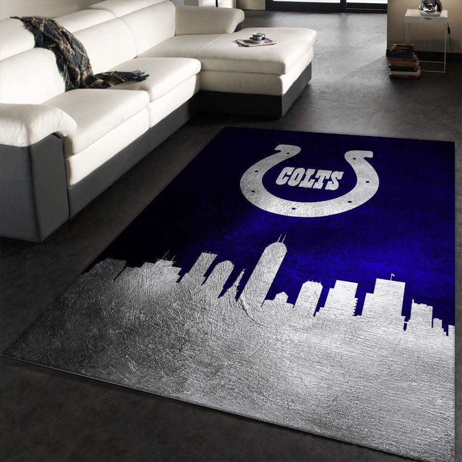 Indiana Colts Skyline NFL Area Rug Carpet, Living room and bedroom Rug, Home US Decor