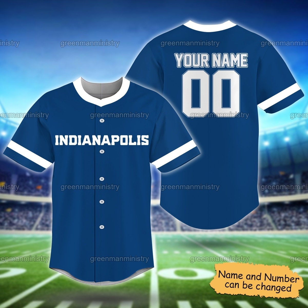 Indianapolis Baseball Jersey Name And Number Personalized Team Shirt