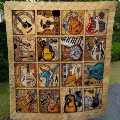 Instrumens Guitar Collection Quilt Blanket