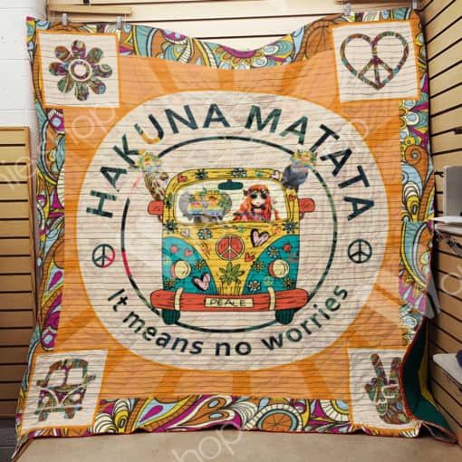 It Means No Worries Hippie Quilt Blanket
