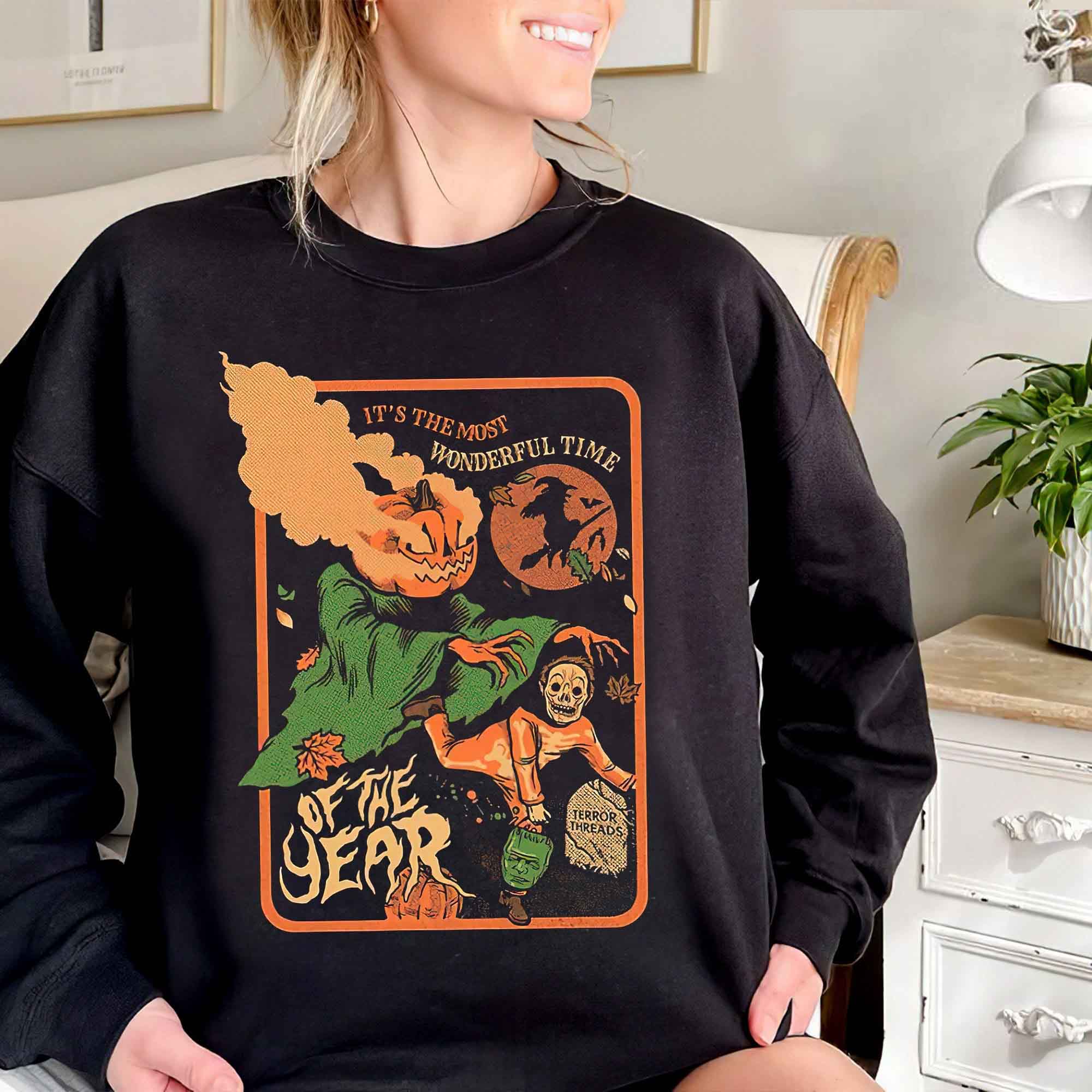 It’s The Most Wonderful Time Of The Year Pumpkins Retro Halloween Unisex T-Shirt