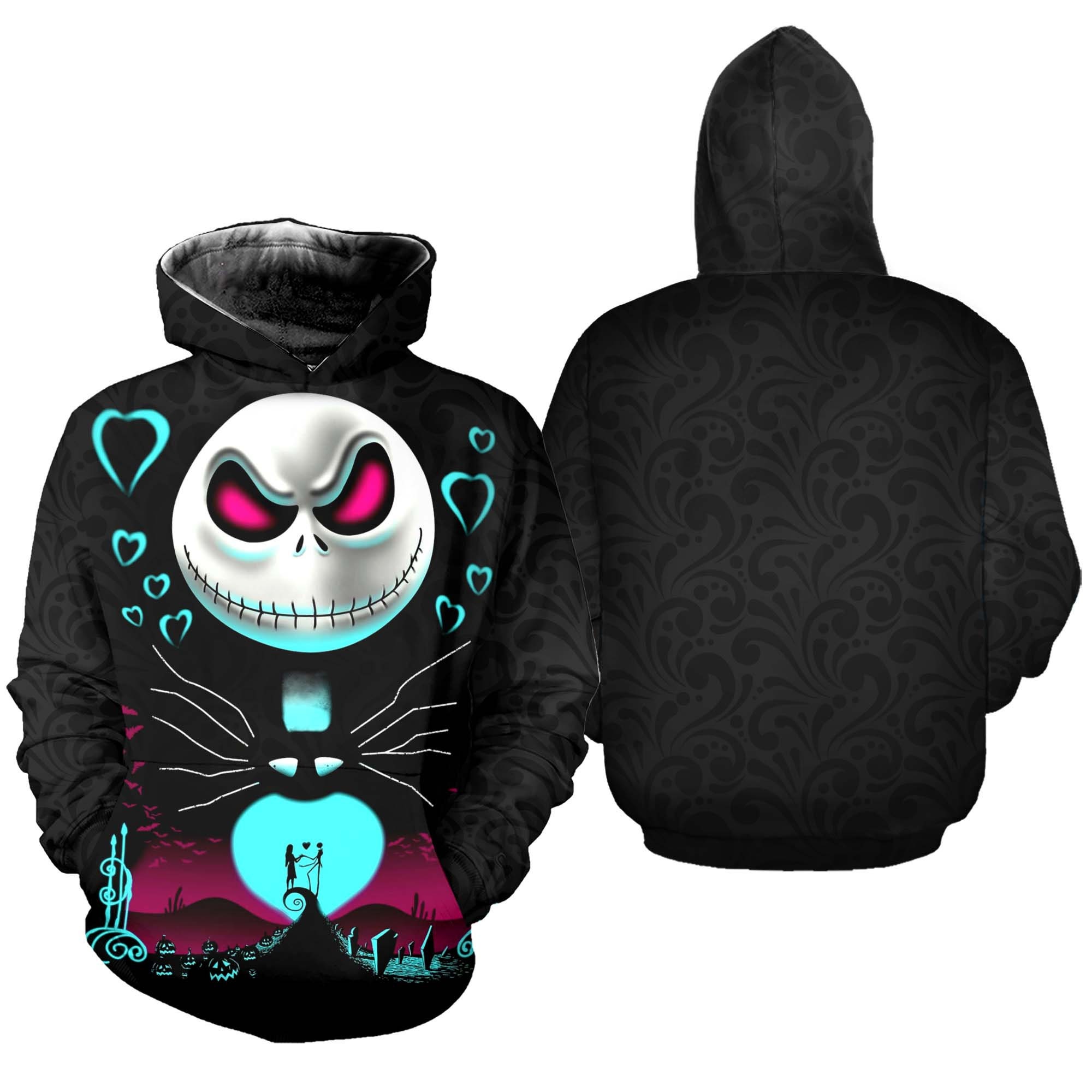 Jack Skellington Halloween Disney AOP Unisex Hoodie