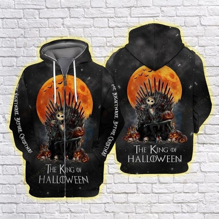 Jack Skellington The king Of Halloween 3D AOP Unisex Hoodie