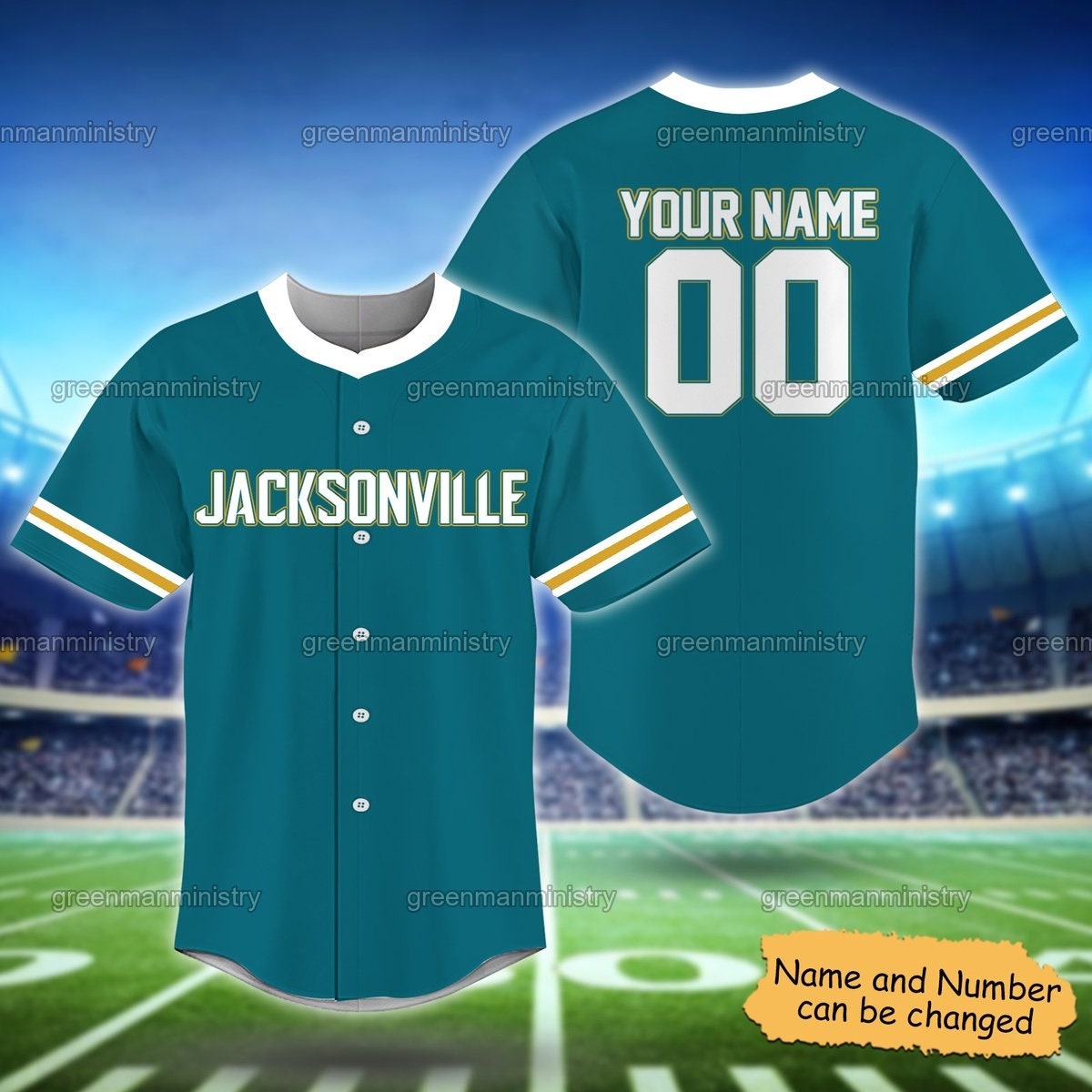 Jacksonville Baseball Name And Number Personalized Team Baseball Jersey Shirt