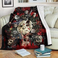 Jason Voorhees Fleece Blanket Halloween Horror Scary Movie Quilt Blanket