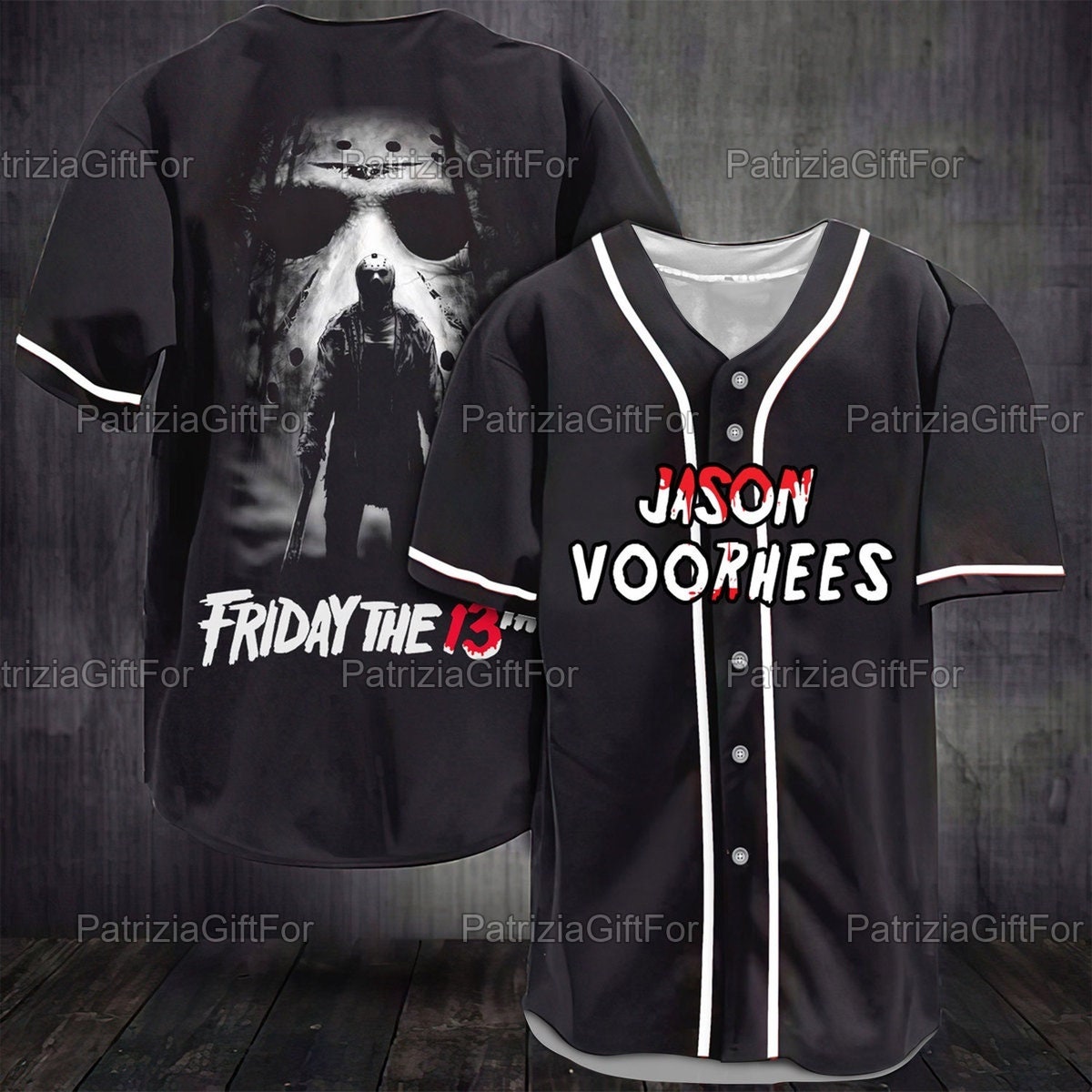 Jason Voorhees Friday The 13th Baseball Halloween Horror Jersey Shirt