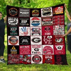 Jeep Ncaa Georgia Bulldogs Collected Quilt Blanket