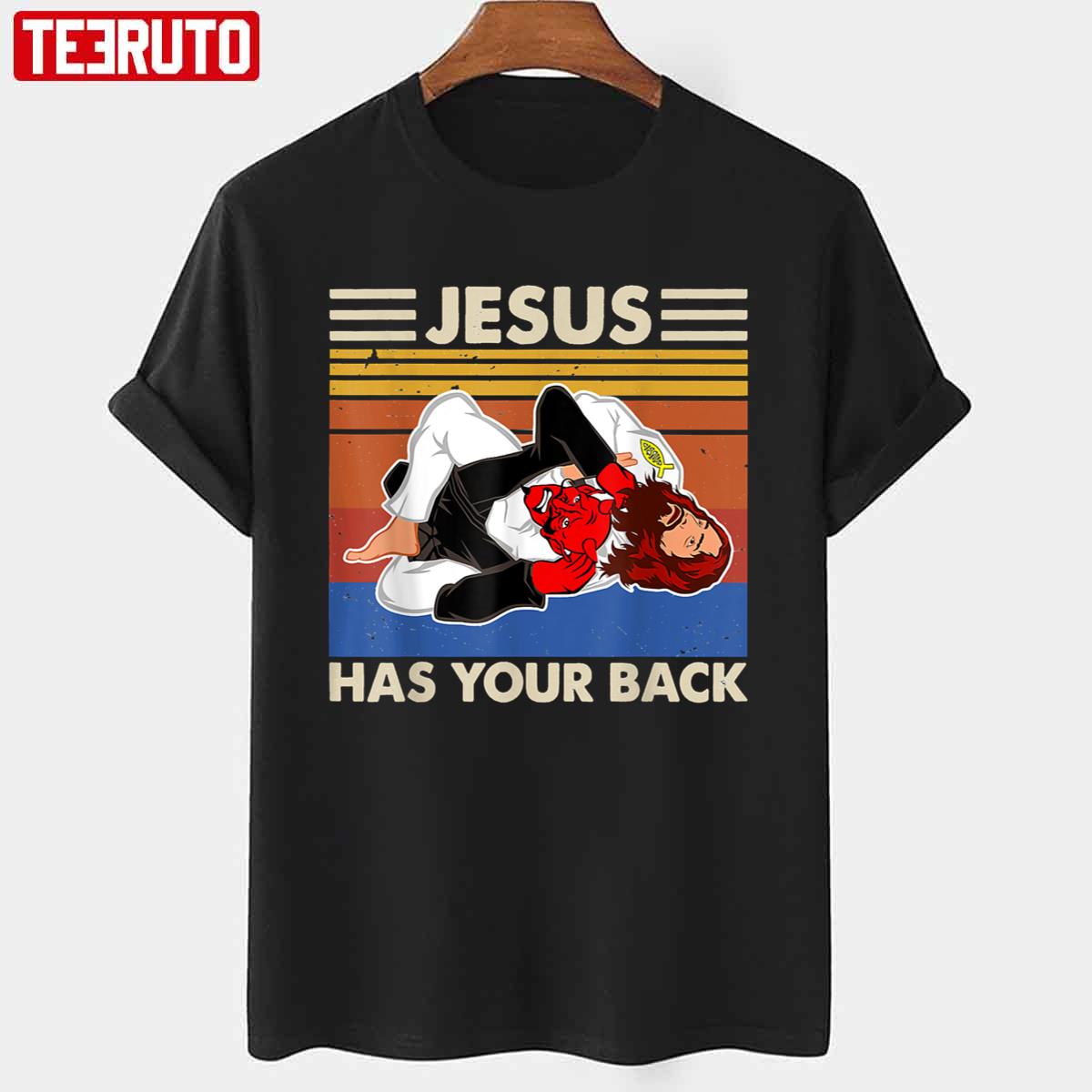 Jesus Has Your Back MMA Brazilian Jiu Jitsu Vintage Unisex T-shirt