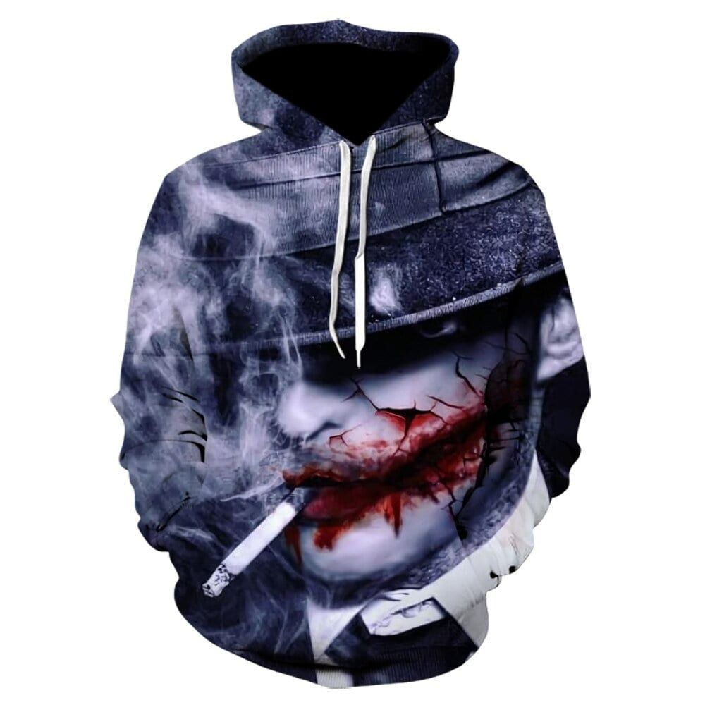 Joker Face 3D Horror Halloween All Print Hoodie