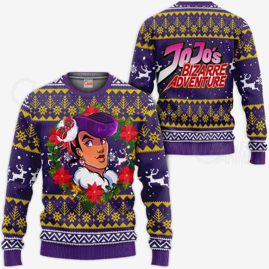Josuke Higashikata Ugly Christmas Jojo’s Bizarre Adventure Anime Knitted Sweater