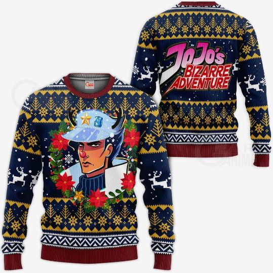 Jotaro Kujo Ugly Christmas Jojo’s Bizarre Adventure Anime Knitted Sweater