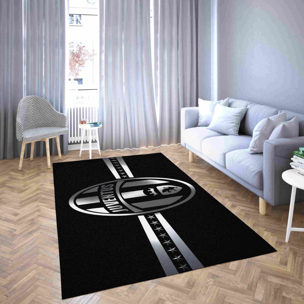 Juventus Black And White Football Club Carpet Living Room Rugs - Teeruto