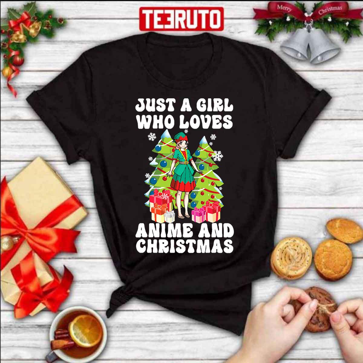 Kawaii Just A Girl Who Loves Anime And Christmas Unisex Sweatshirt