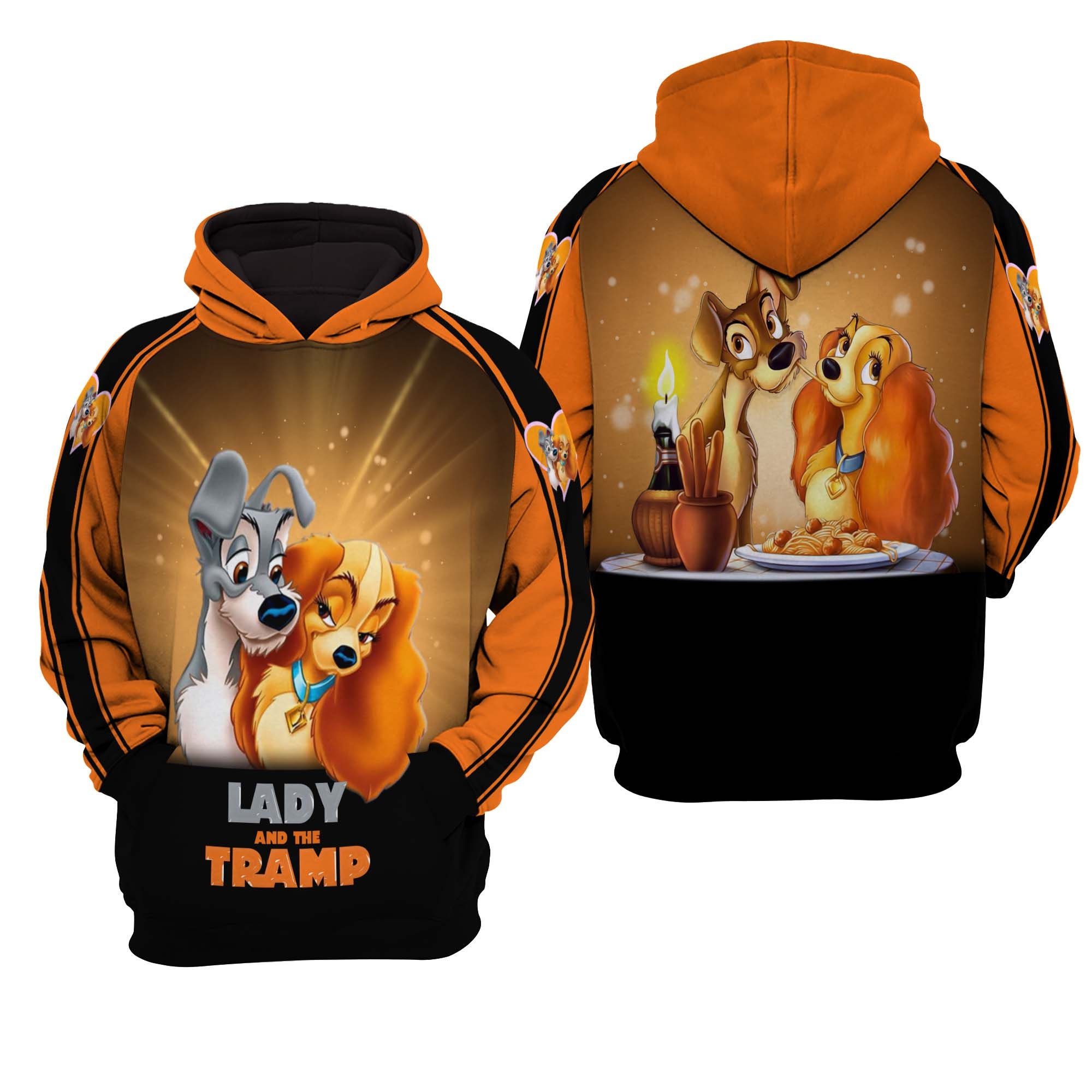 Lady And The Tramp Disney AOP Unisex Hoodie