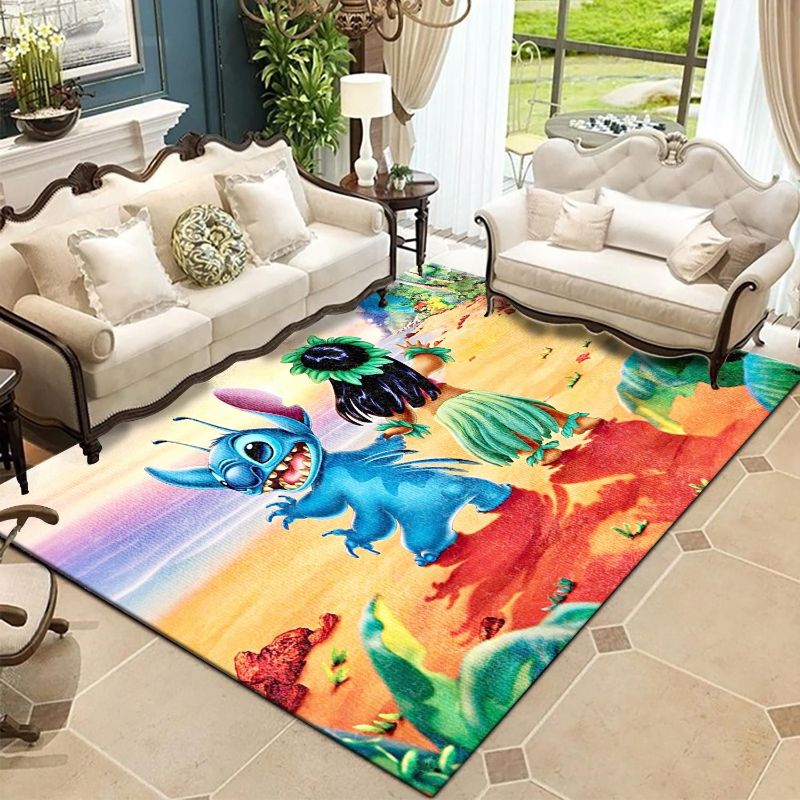 Lilo Stitch 626 Hula Dancing On The Beach Disney Sunset Living Room Area Rug Carpet,  Kitchen Rug,  Family Gift US Decor