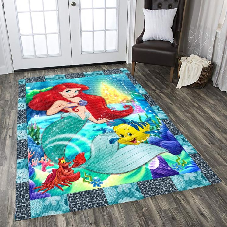 Little Mermaid Ariel Under The Sea Sebastian Disney Princess Living Room Area Rug For Christmas,  Kitchen Rug,  Floor Decor