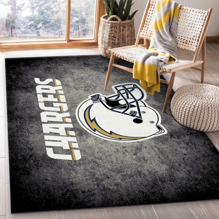 Los Angeles Chargers Imperial Distressed Rug NFL Area Rug For Christmas, Bedroom, US Gift Decor