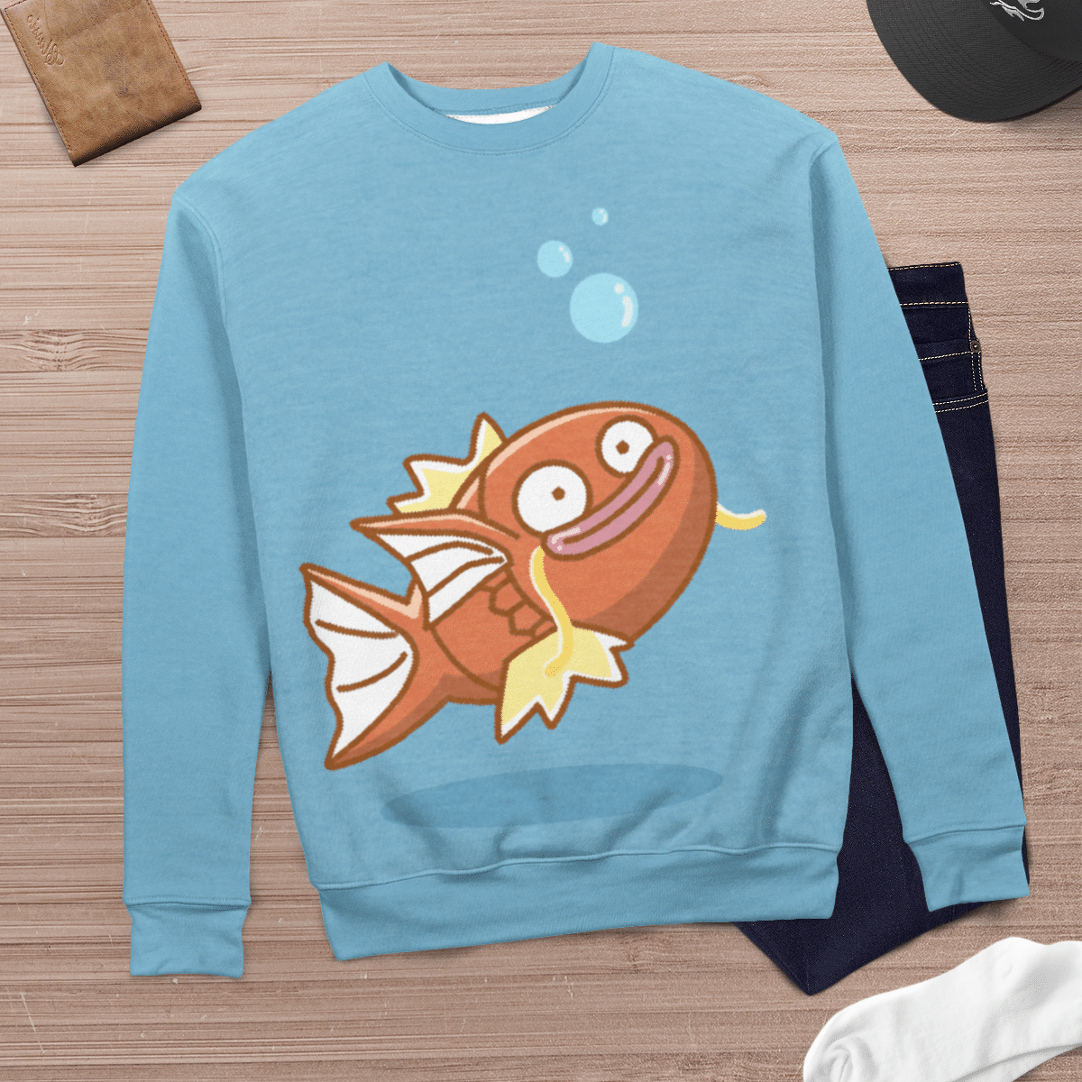 Magikarp Pokemon Blue Pastel 3D All Over Printed Sweatshirt