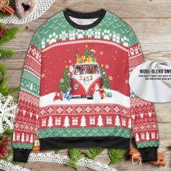 Merrry Bus Vans Dogs Ugly Christmas Knitted Sweater
