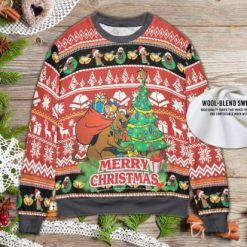 Merru Christmas Scooby Doo Inspired Woolen Ugly Knitted Christmas Sweater