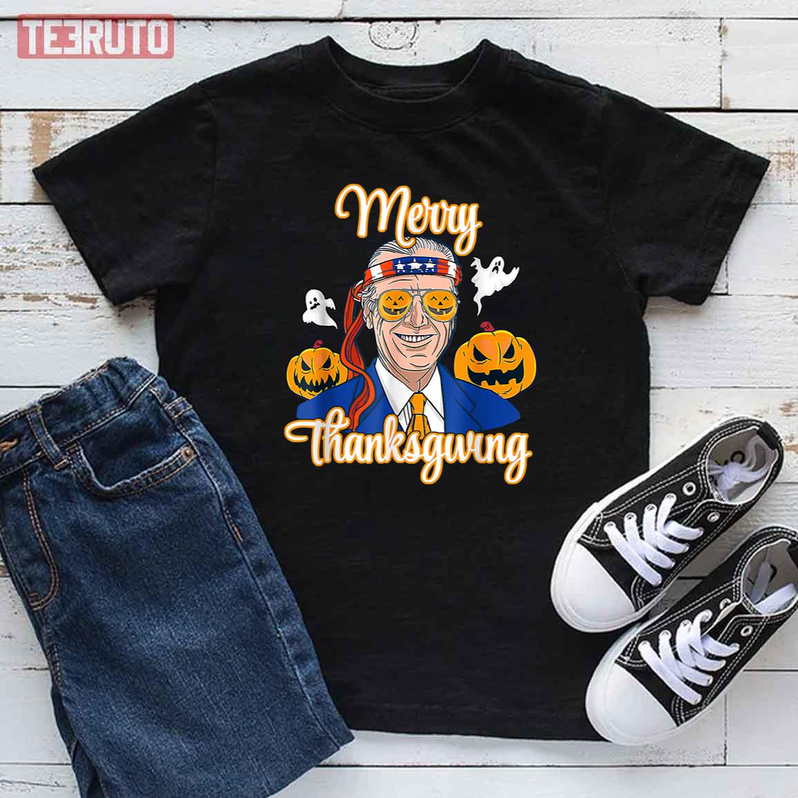 Merry Thanksgiving Funny Joe Biden Halloween 2022 T-Shirt