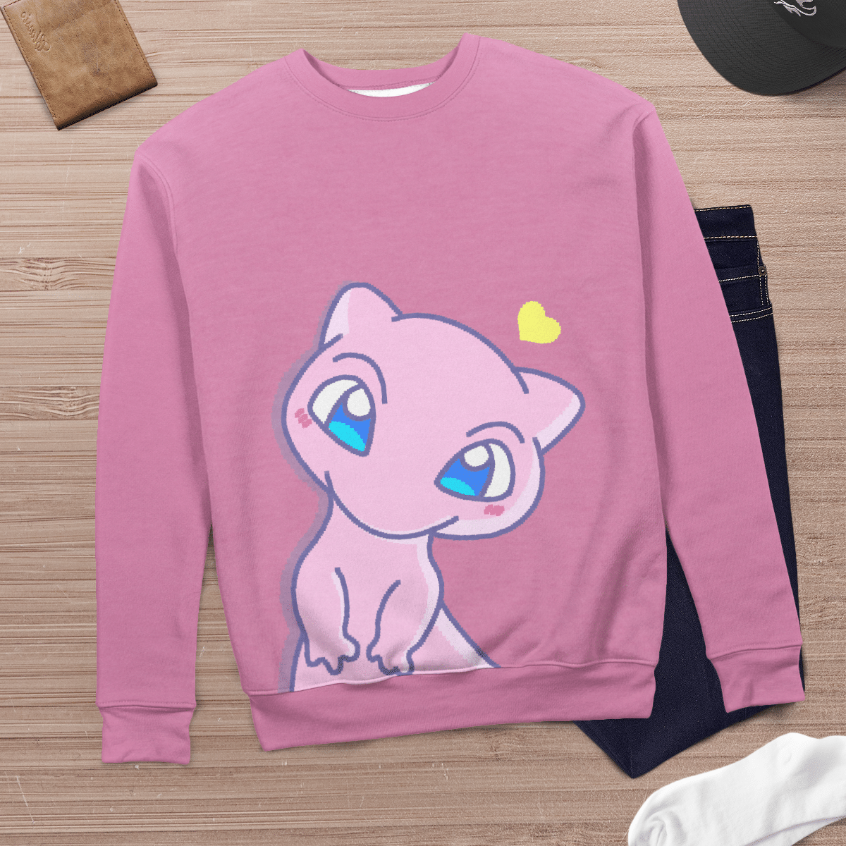 Mew Pokemon Pink Pastel 3D All Over Printed Sweatshirt